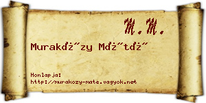 Muraközy Máté névjegykártya